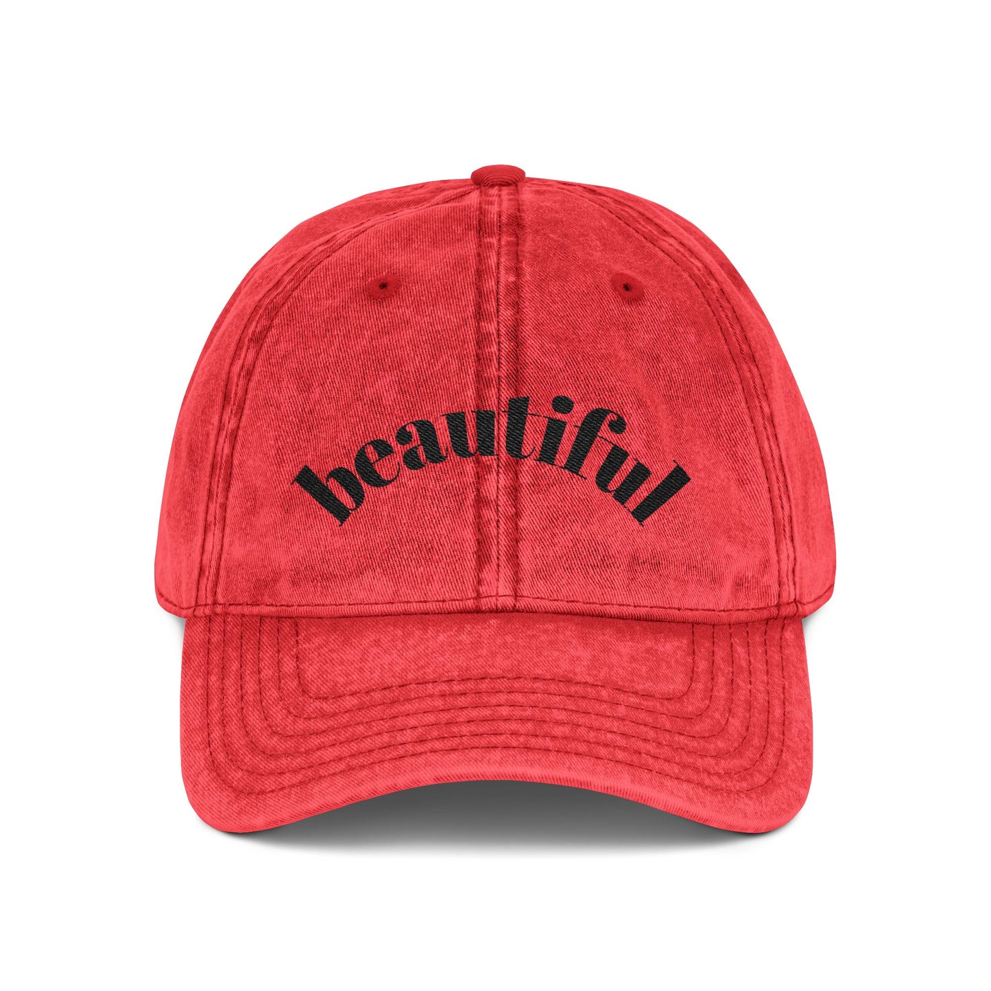 Vintage Embroidered Cap - Beautiful Red Hat, Casual Style, Fashion Accessory, Gift for Her, Trendy Headwear