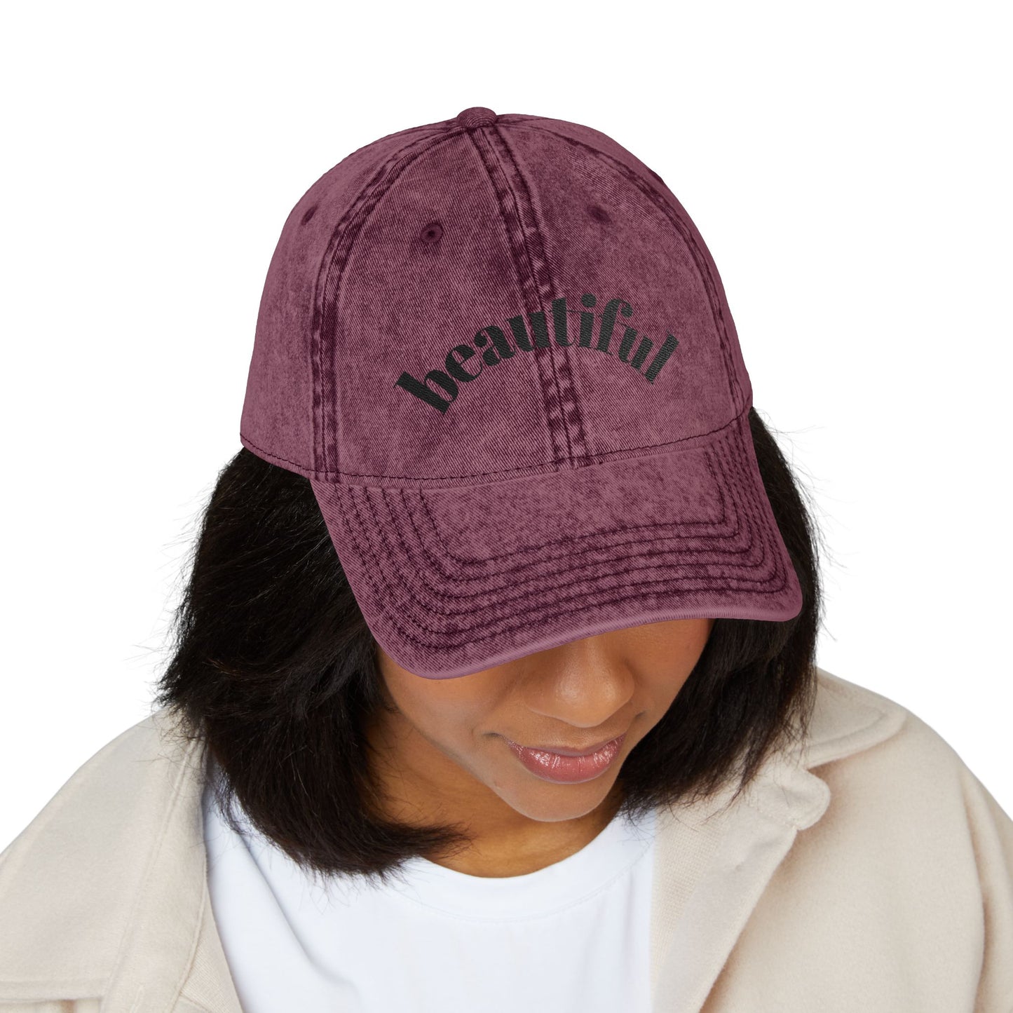 Vintage Embroidered Cap - Beautiful Red Hat, Casual Style, Fashion Accessory, Gift for Her, Trendy Headwear