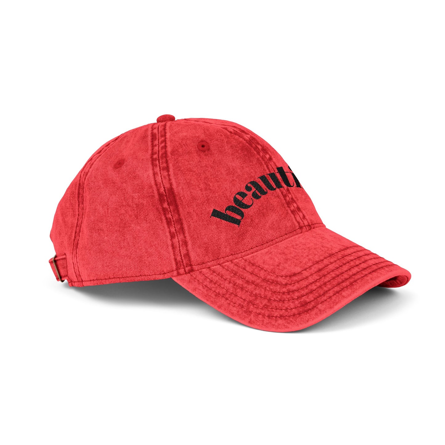 Vintage Embroidered Cap - Beautiful Red Hat, Casual Style, Fashion Accessory, Gift for Her, Trendy Headwear