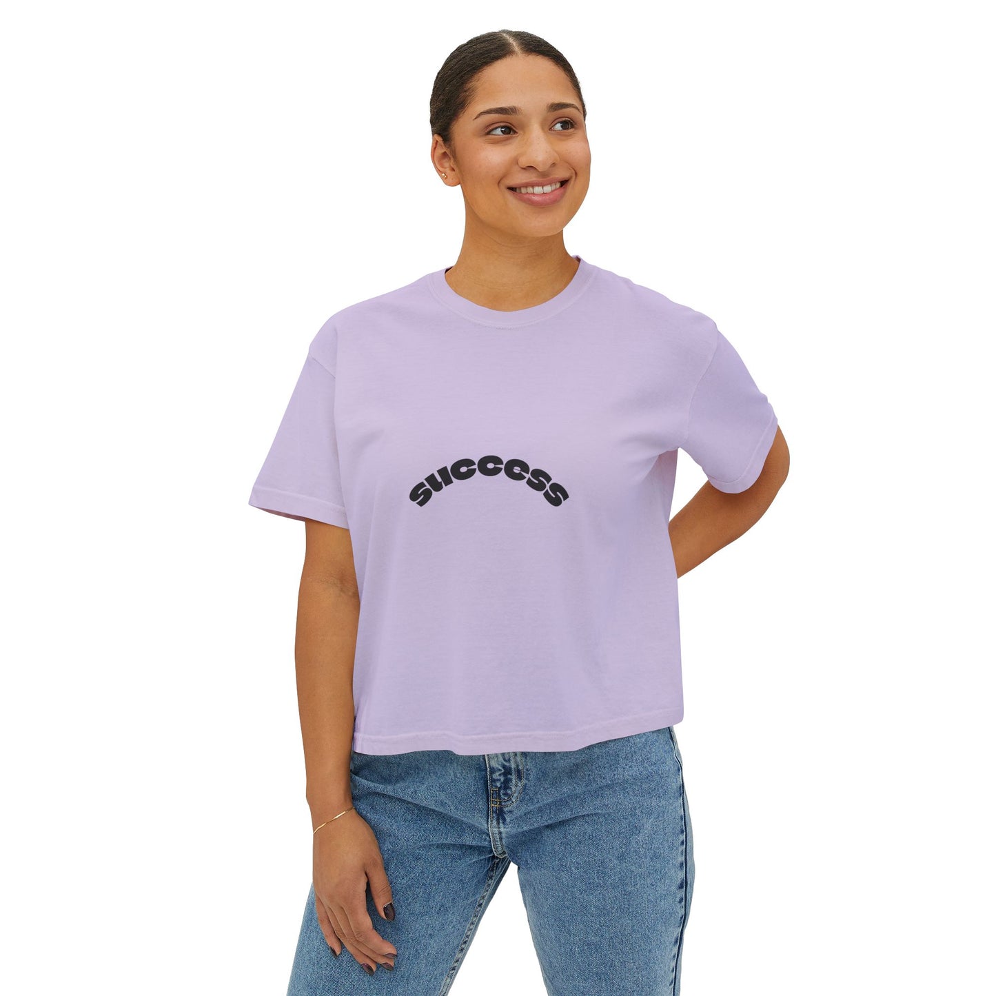 Success Women's Boxy Tee, Motivational Top, Casual Wear, Gift for Her, Positive Vibes, Everyday Tee