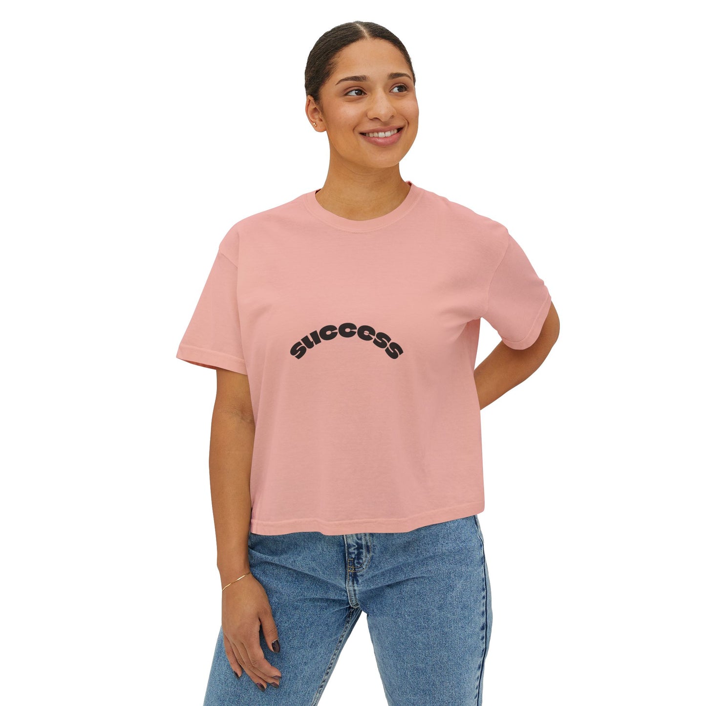 Success Women's Boxy Tee, Motivational Top, Casual Wear, Gift for Her, Positive Vibes, Everyday Tee