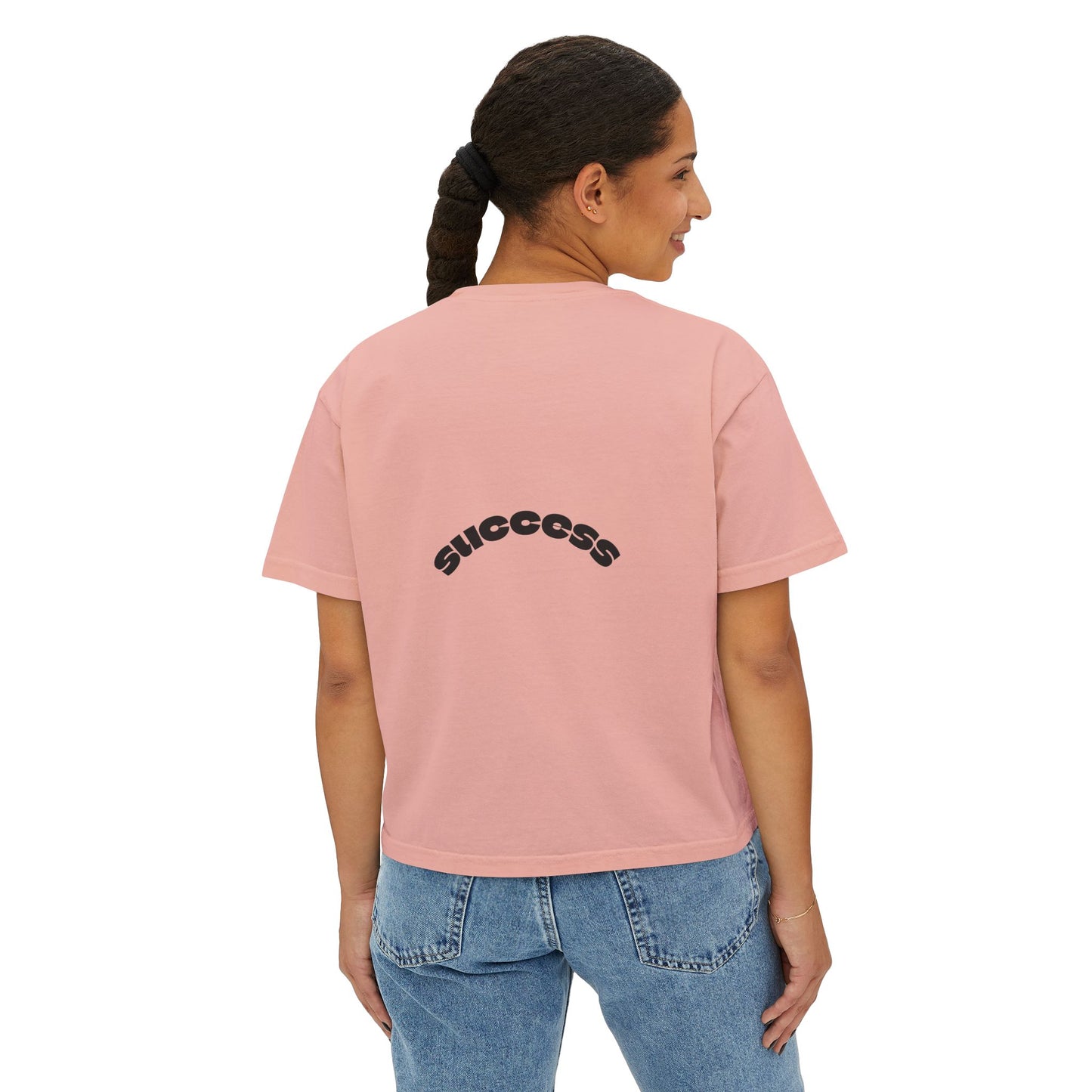 Success Women's Boxy Tee, Motivational Top, Casual Wear, Gift for Her, Positive Vibes, Everyday Tee