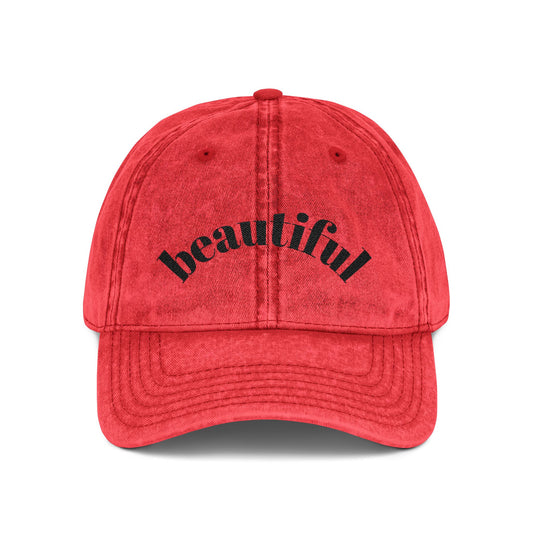 Vintage Embroidered Cap - Beautiful Red Hat, Casual Style, Fashion Accessory, Gift for Her, Trendy Headwear